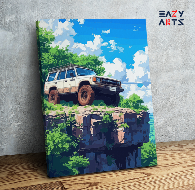 Off-Road Adventure SUV on Cliff Paint by Numbers Kit