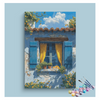 Eazy Arts Charming Window with Cat and Flowers Paint by Numbers Kit