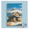 Eazy Arts Rustic Bookshop with Mountain View Paint by Numbers Kit