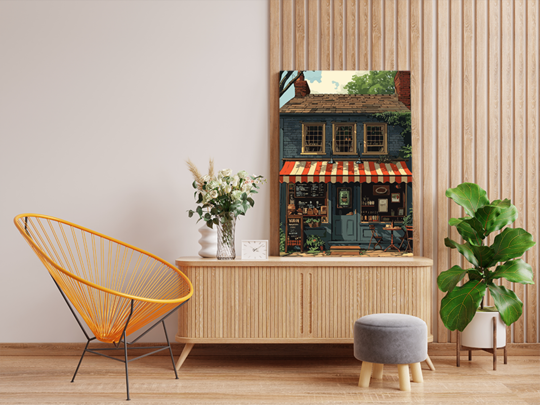 Vintage Street Café Paint by Numbers Kit