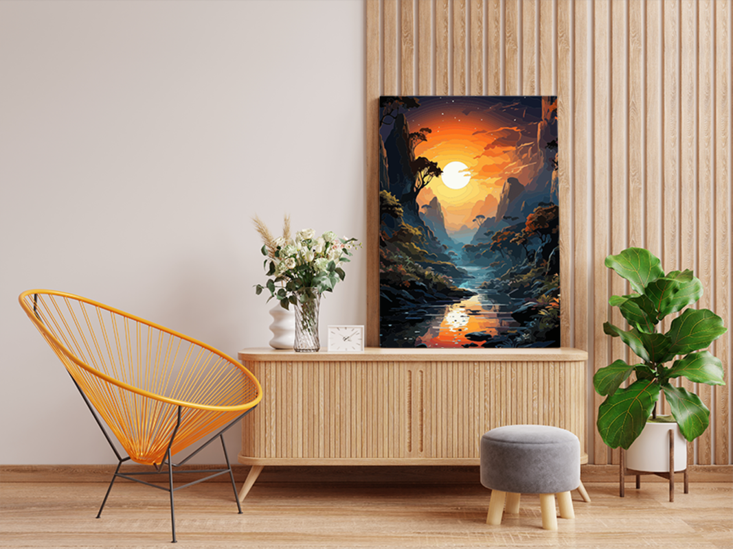 Majestic Sunset River Valley Paint by Numbers Kit