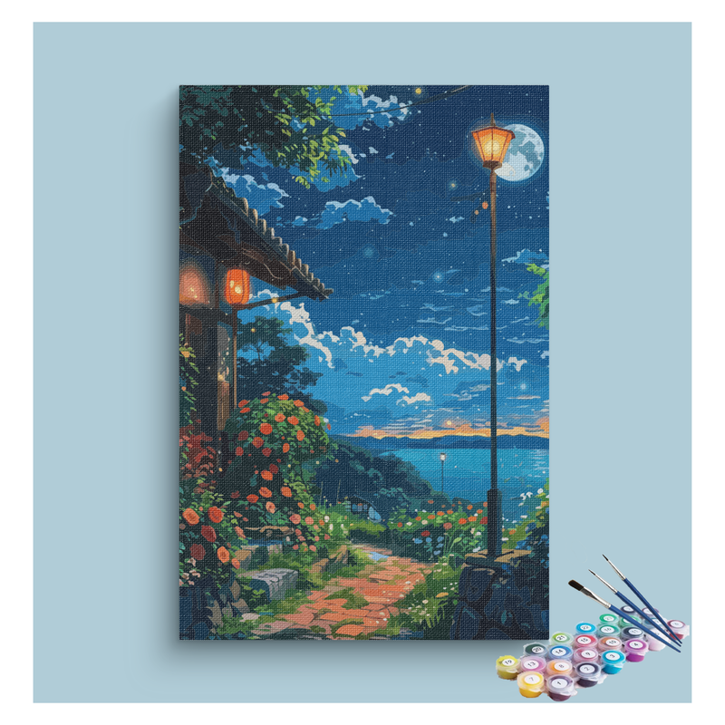 Moonlit Garden Path Paint by Numbers Kit