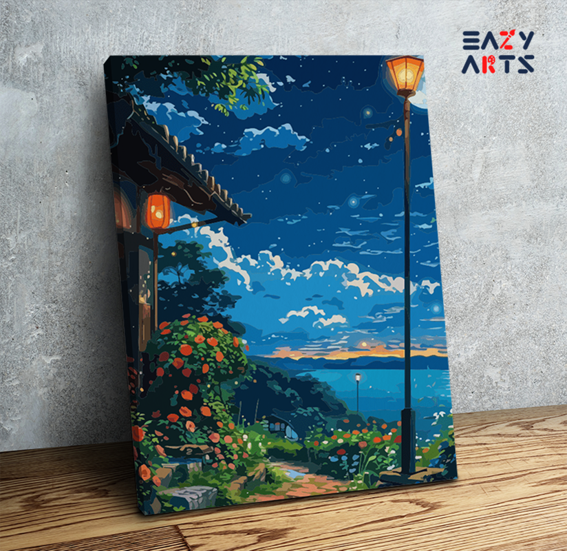Moonlit Garden Path Paint by Numbers Kit