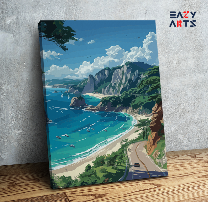 Coastal Road Scenic Drive Paint by Numbers Kit