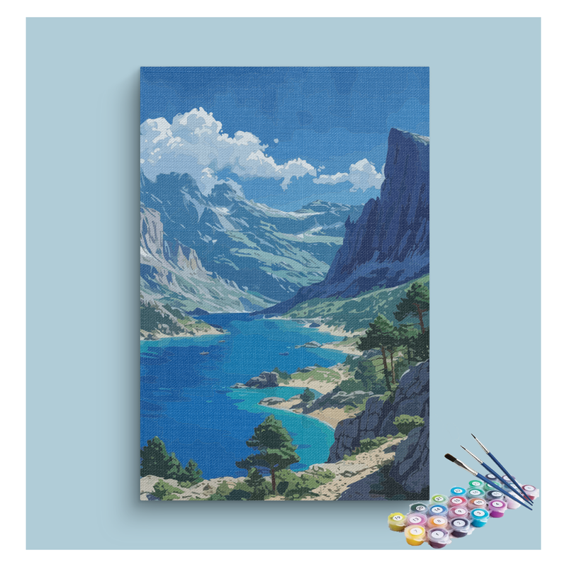 Majestic Mountain and Lake Paint by Numbers Kit