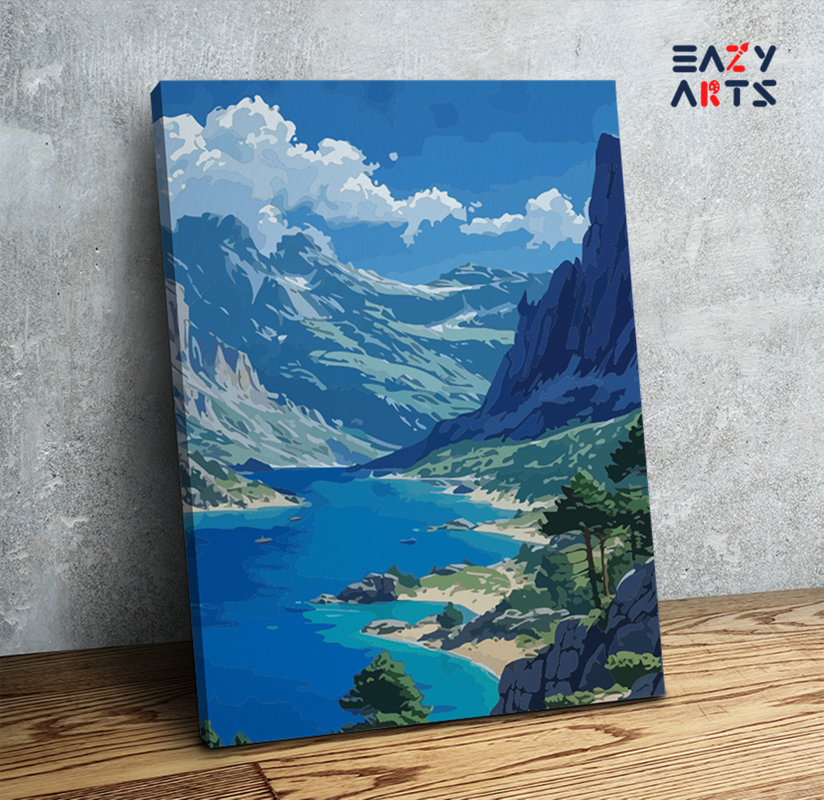 Majestic Mountain and Lake Paint by Numbers Kit