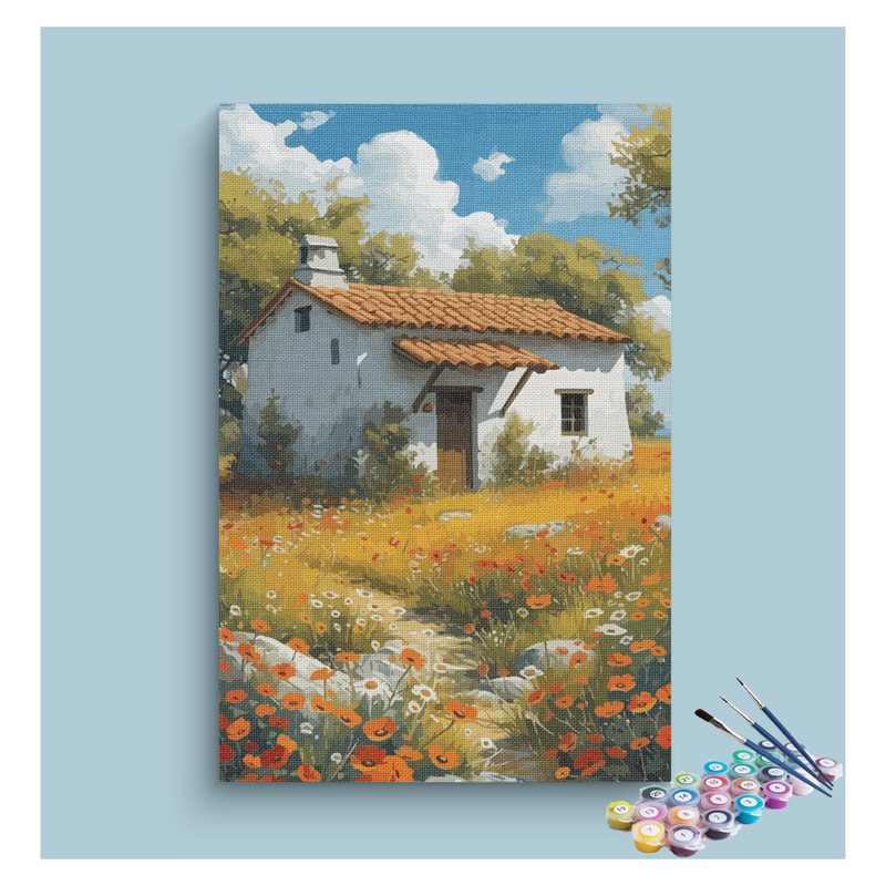 Cozy Cottage in Bloom Paint by Numbers Kit