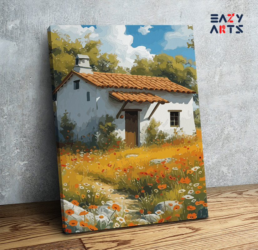 Cozy Cottage in Bloom Paint by Numbers Kit