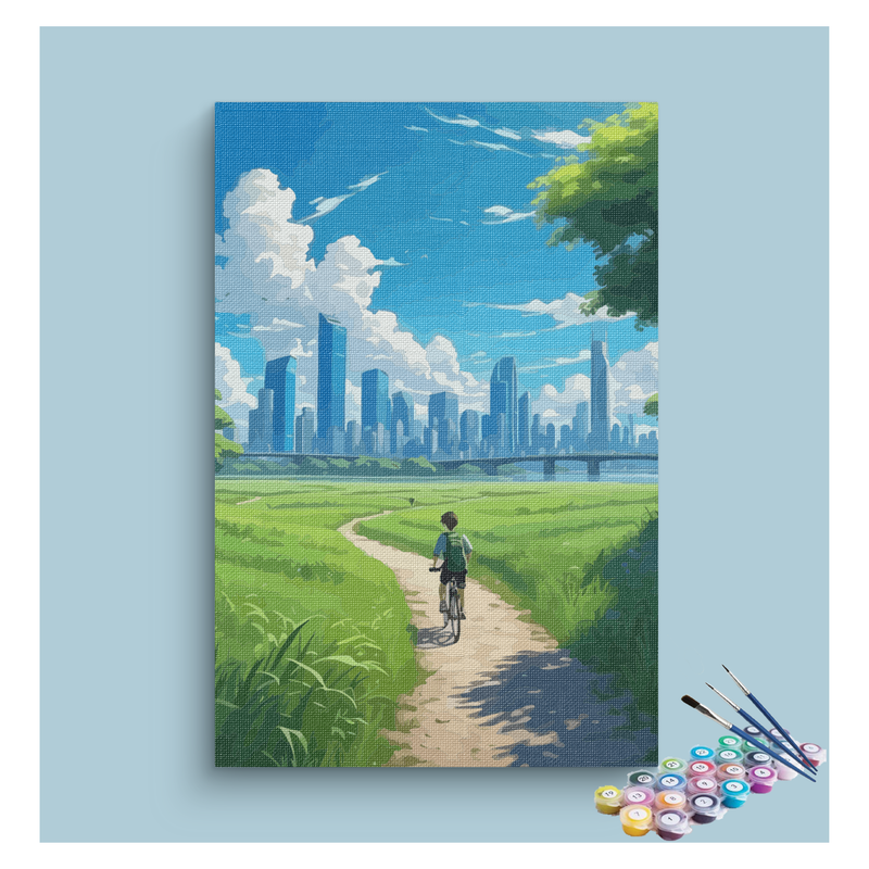 Urban Cyclist Adventure Paint by Numbers Kit