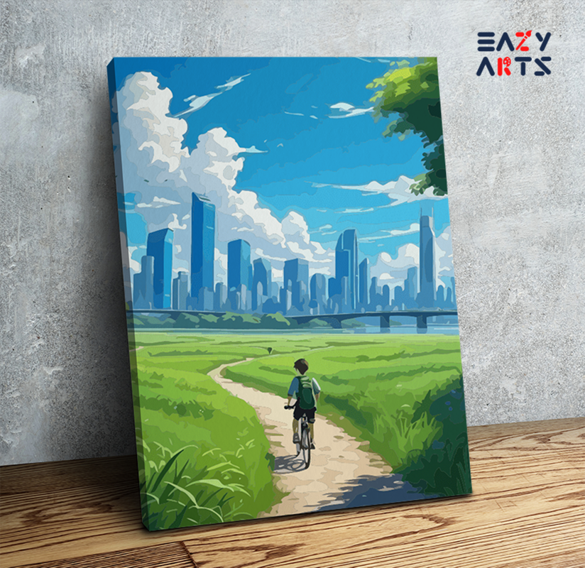 Urban Cyclist Adventure Paint by Numbers Kit