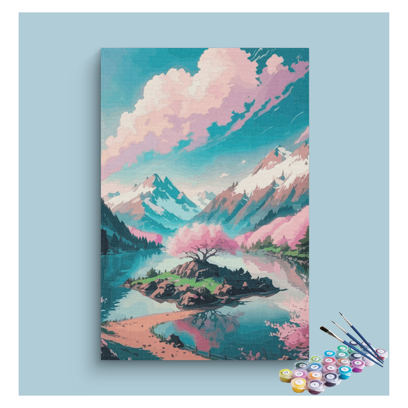 Majestic Mountain Blossom Paint by Numbers Kit