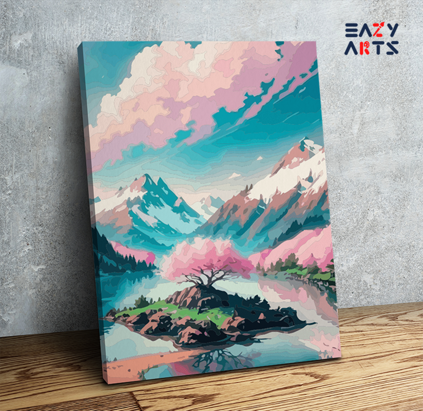 Majestic Mountain Blossom Paint by Numbers Kit