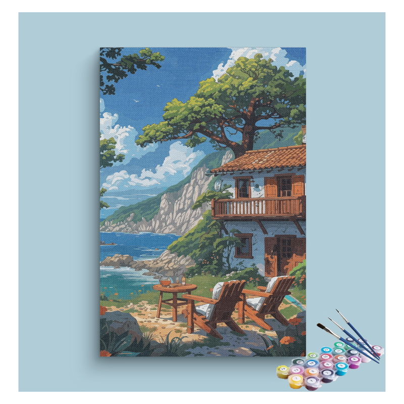 Coastal Cottage Getaway Paint by Numbers Kit