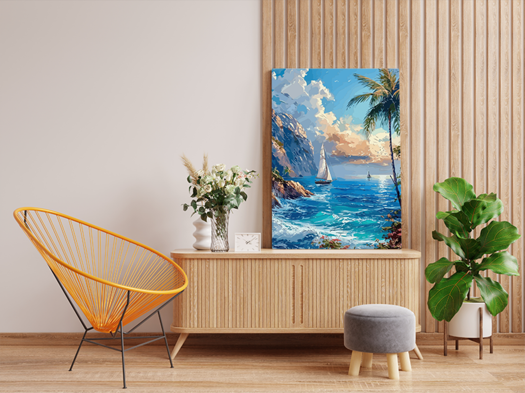 Tropical Sailboat Adventure Paint by Numbers Kit