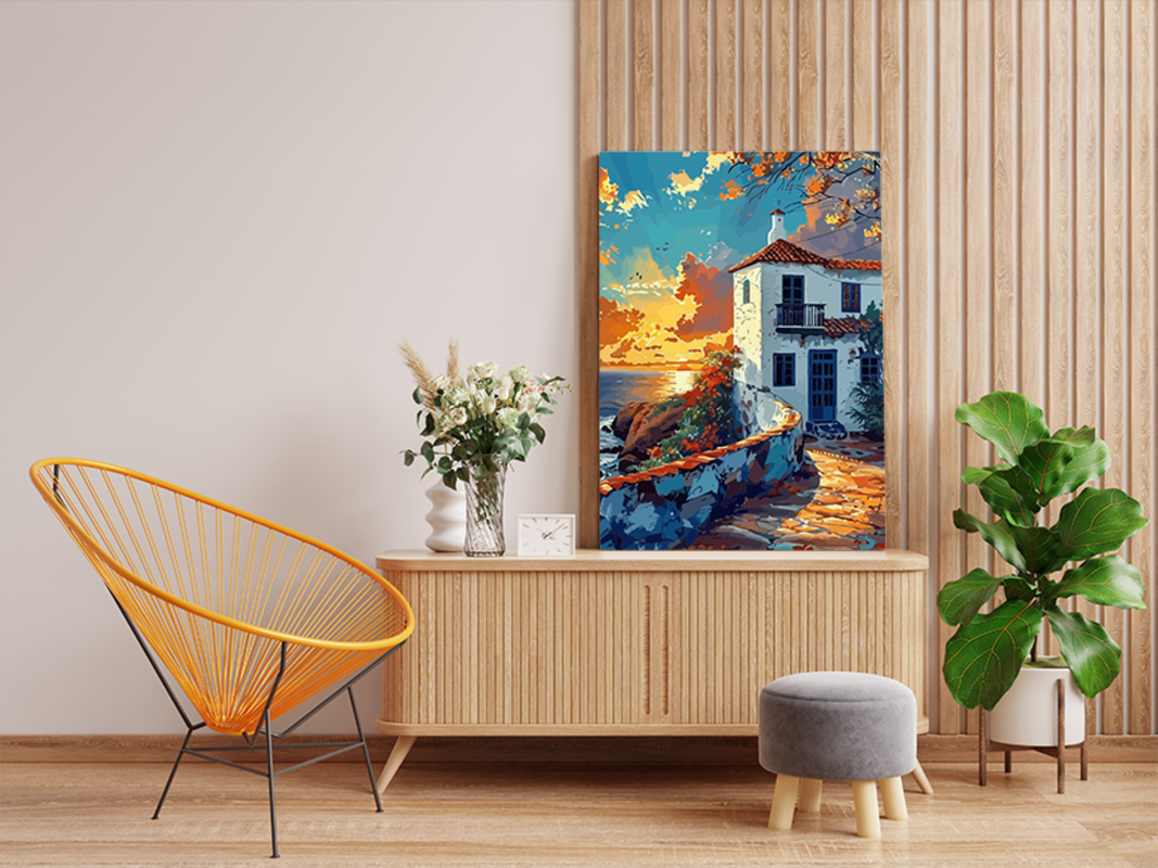 Seaside Sunset Villa Paint by Numbers Kit