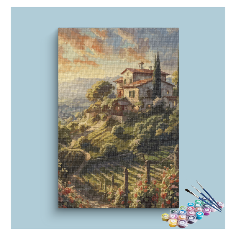 Tuscan Hillside Villa Paint by Numbers Kit