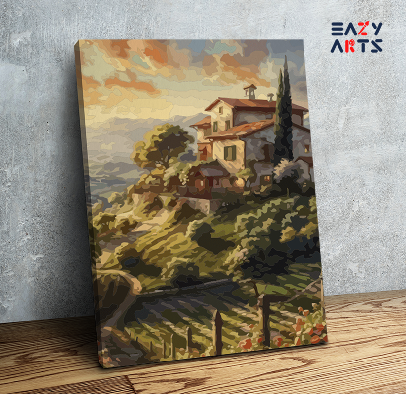 Tuscan Hillside Villa Paint by Numbers Kit