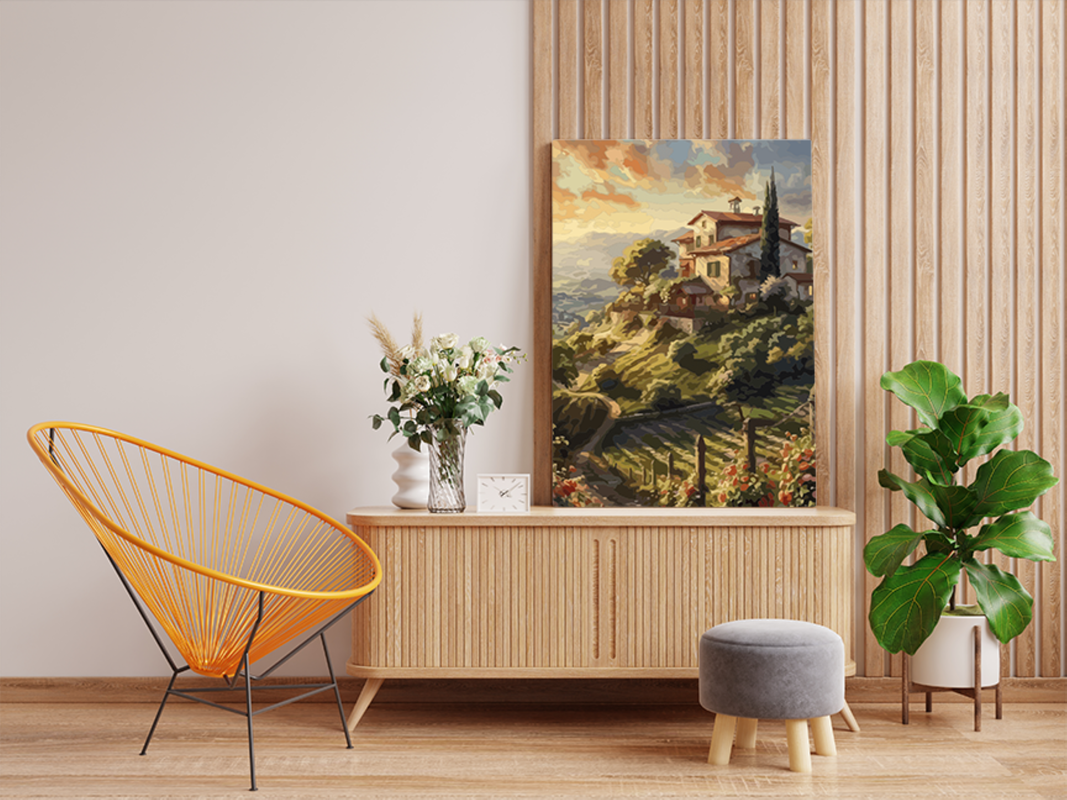 Tuscan Hillside Villa Paint by Numbers Kit