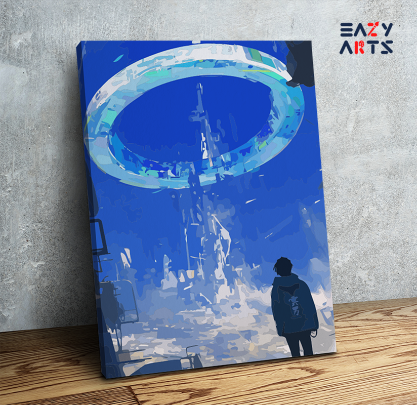 Futuristic Ring Portal Scene Paint by Numbers Kit