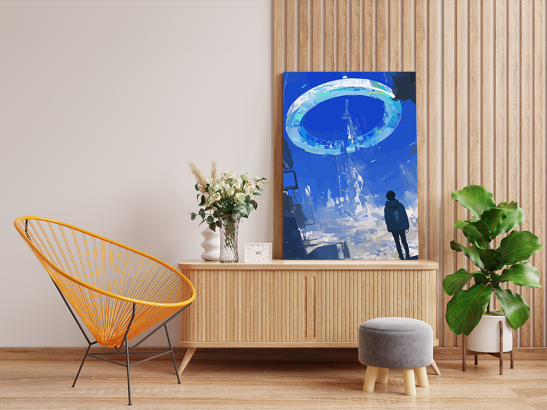 Futuristic Ring Portal Scene Paint by Numbers Kit