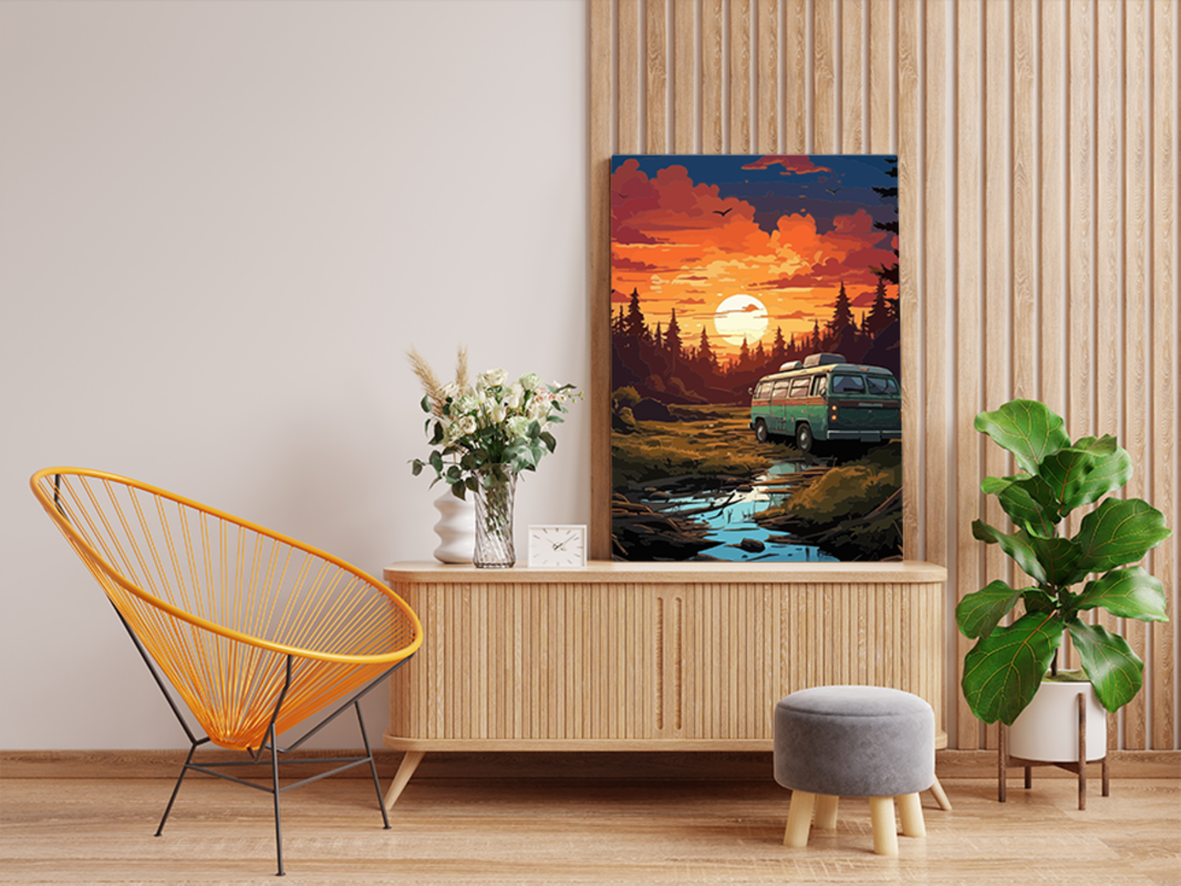 Sunset Camper Adventure Paint by Numbers Kit