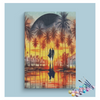 Eazy Arts Sunset Romance: Couple in Paradise Paint by Numbers Kit