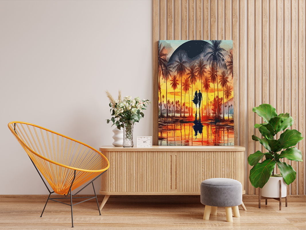 Sunset Romance: Couple in Paradise Paint by Numbers Kit
