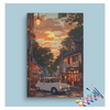 Eazy Arts Vintage Street at Sunset Paint by Numbers Kit