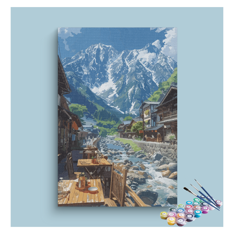 Riverside Village Café Paint by Numbers Kit