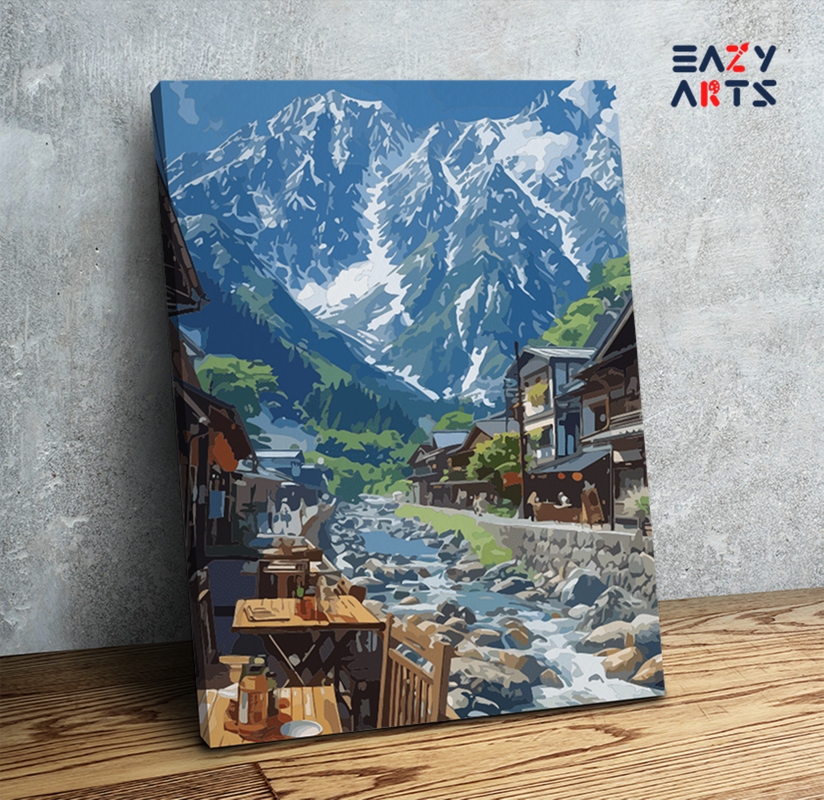 Riverside Village Café Paint by Numbers Kit
