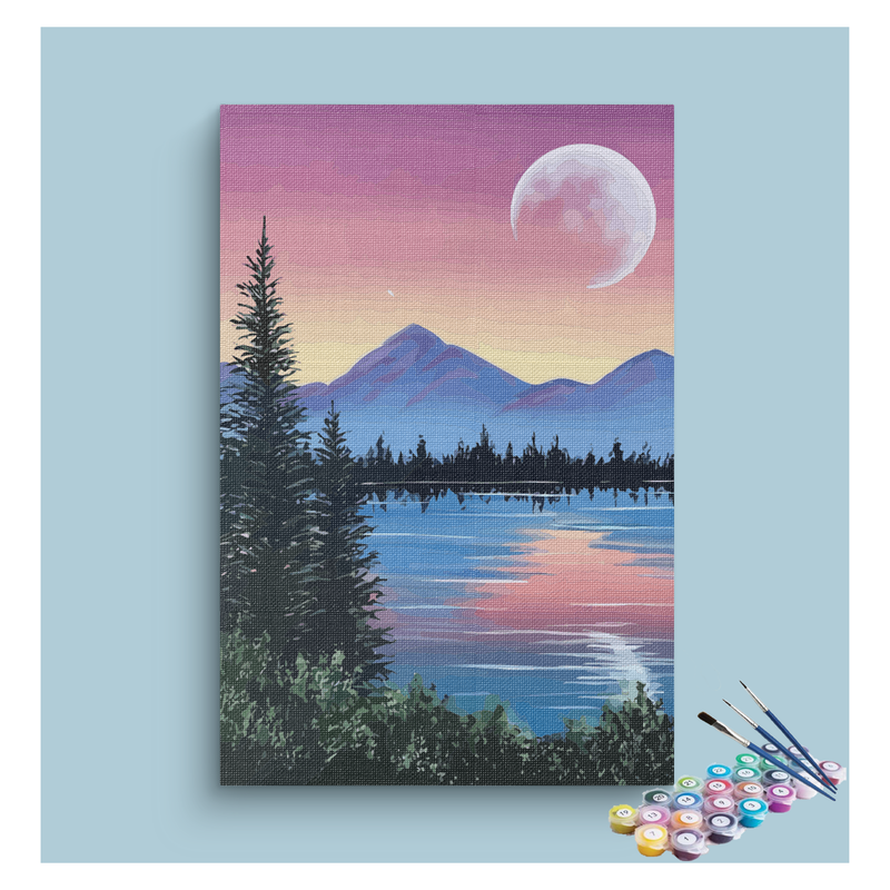 Tranquil Moonlit Lake Paint by Numbers Kit