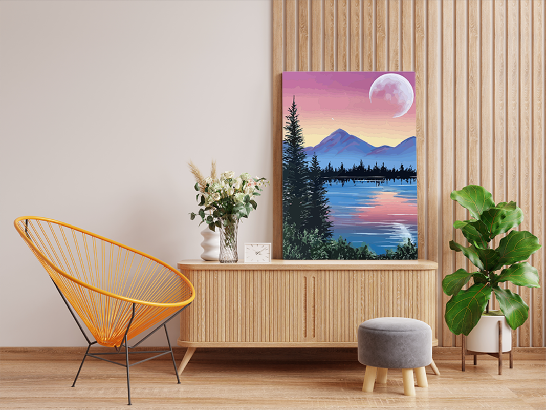 Tranquil Moonlit Lake Paint by Numbers Kit