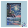 Eazy Arts Majestic Lighthouse Under Moonlit Waves Paint by Numbers Kit