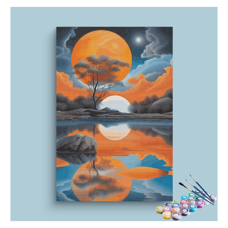 Dreamy Sunset Reflection Paint by Numbers Kit