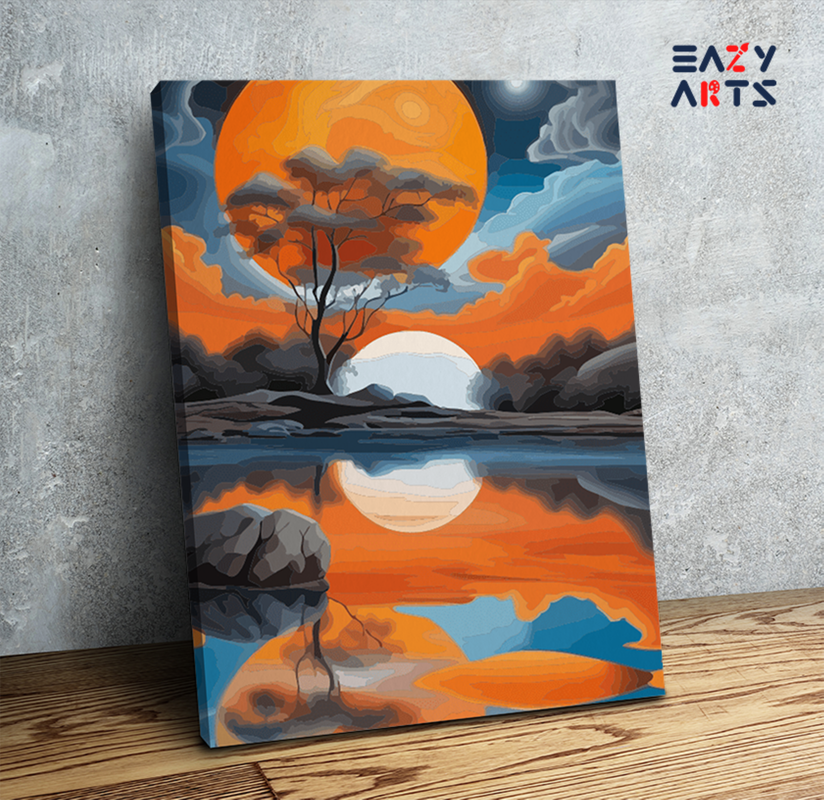Dreamy Sunset Reflection Paint by Numbers Kit