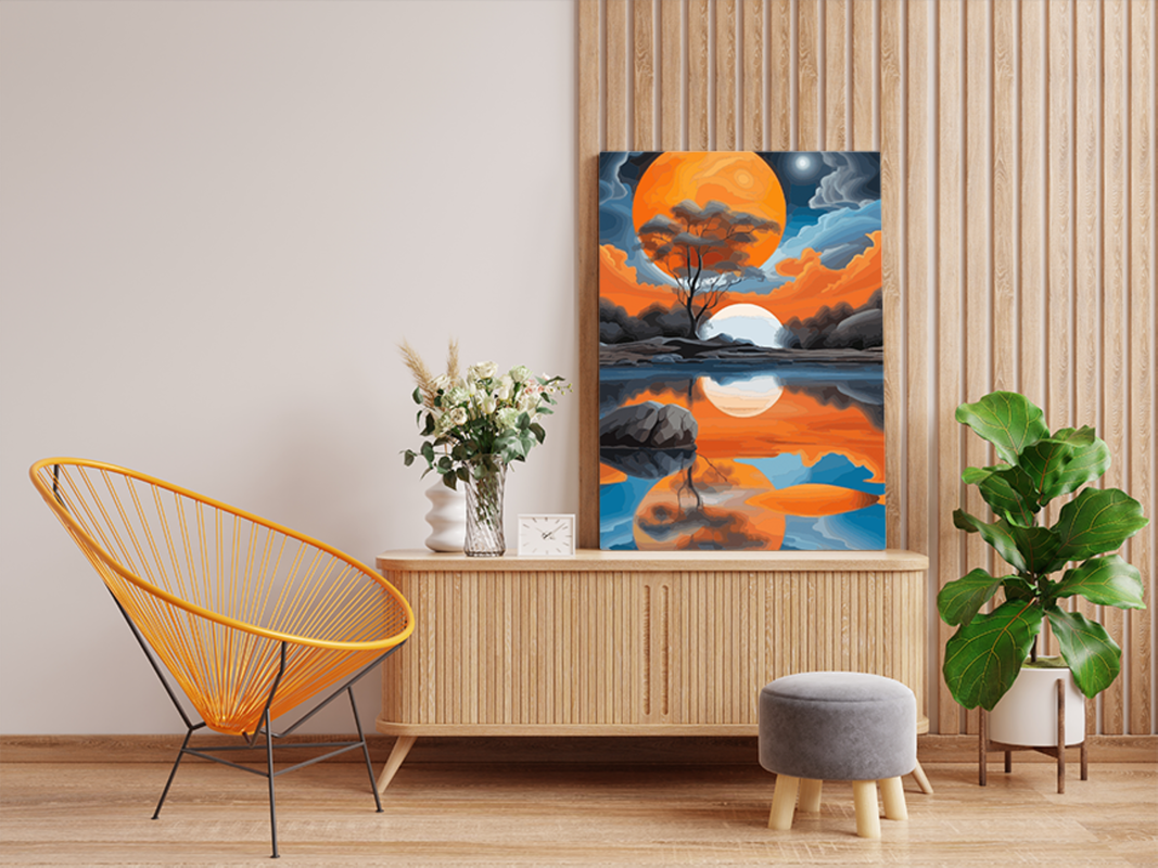 Dreamy Sunset Reflection Paint by Numbers Kit