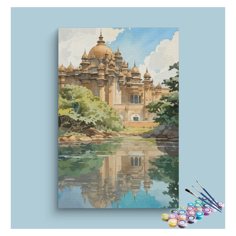 Majestic Palace Reflection Paint by Numbers Kit