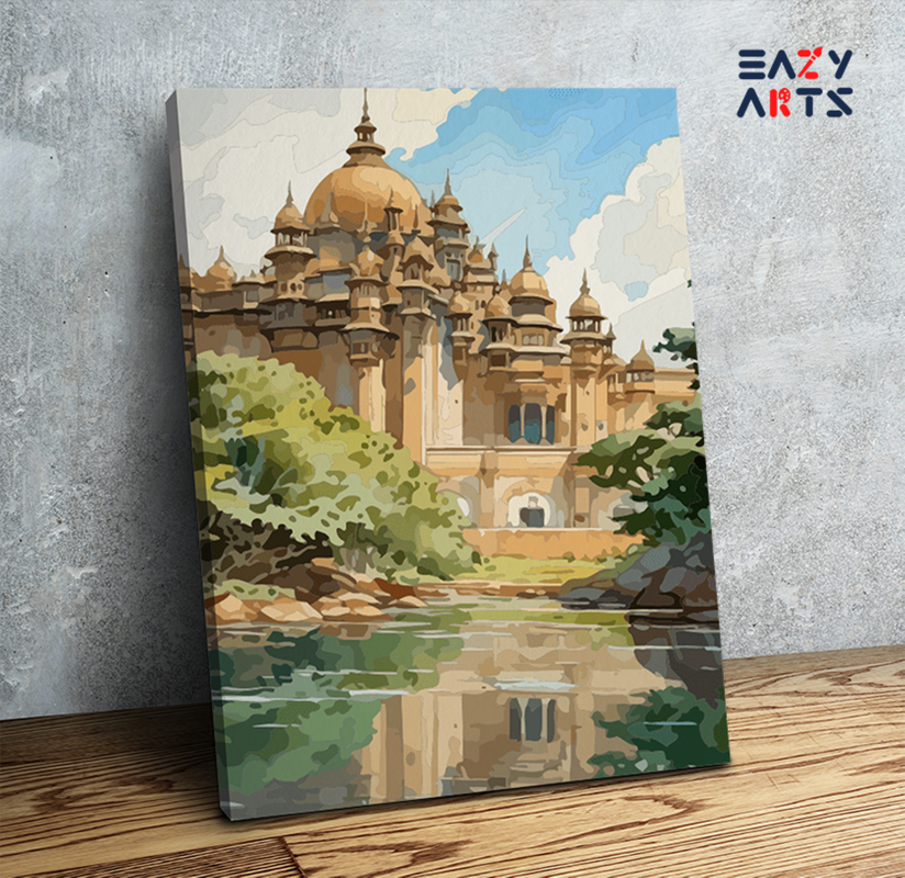 Majestic Palace Reflection Paint by Numbers Kit