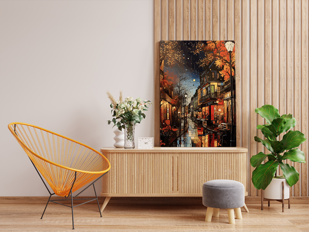 Autumn Night Street Paint by Numbers Kit