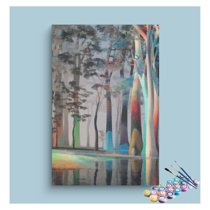 Vibrant Forest Reflections Paint by Numbers Kit