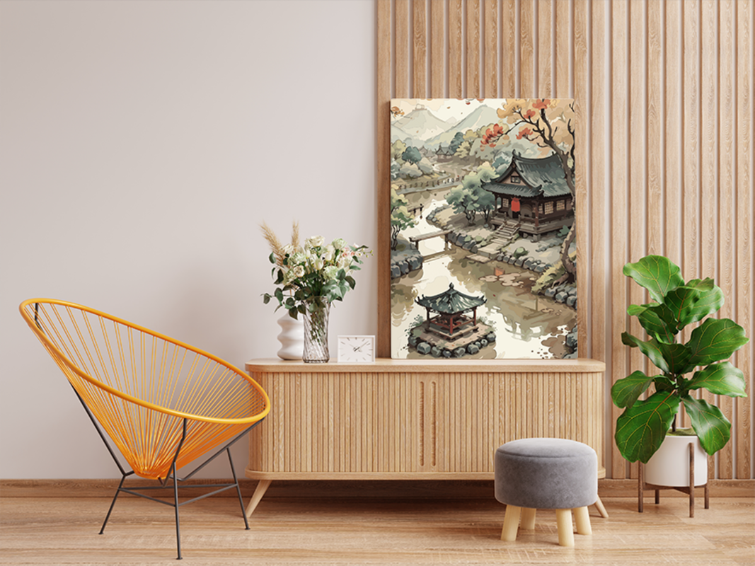 Serene Pagoda Garden Paint by Numbers Kit