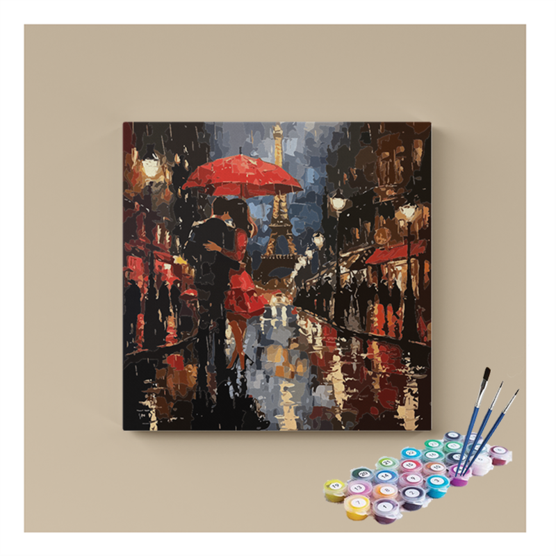 Lovers in Paris Paint by Numbers Kit