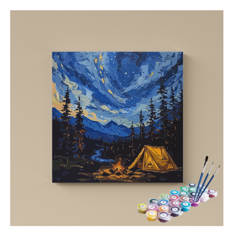 Starry Night Camping Paint by Numbers Kit