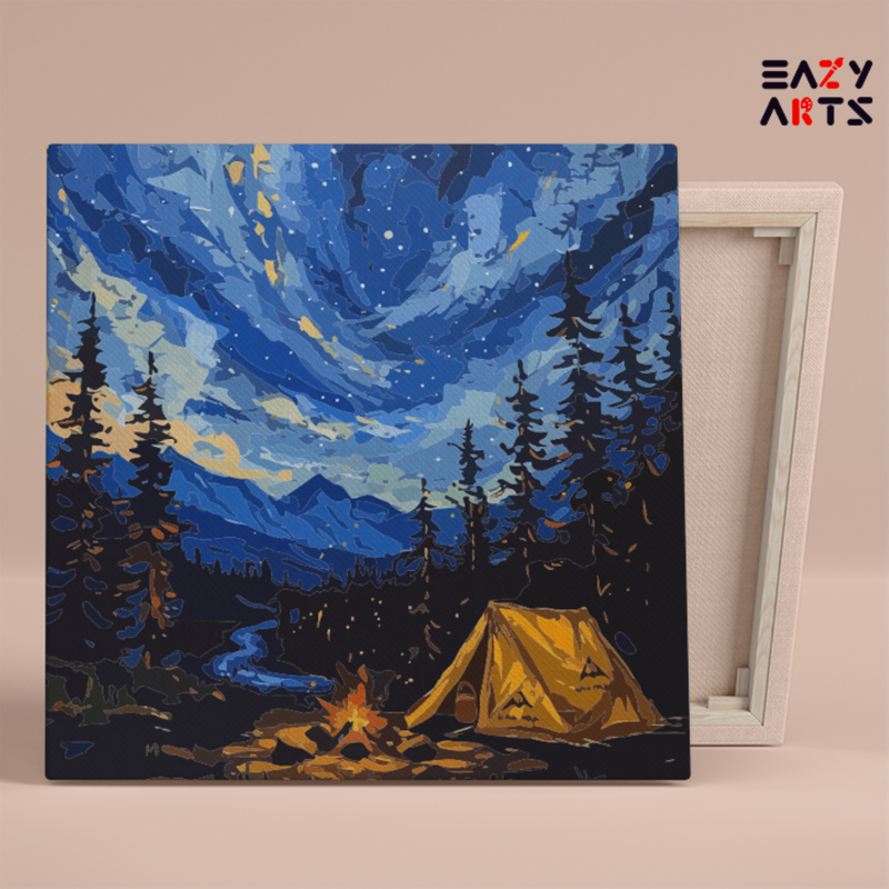 Starry Night Camping Paint by Numbers Kit