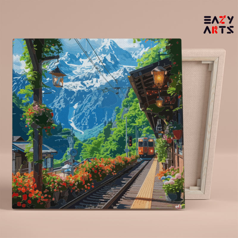 Scenic Mountain Railway Paint by Numbers Kit