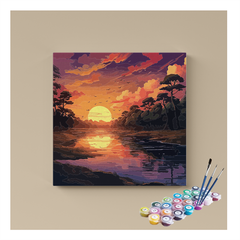 Tranquil Sunset River Paint by Numbers Kit