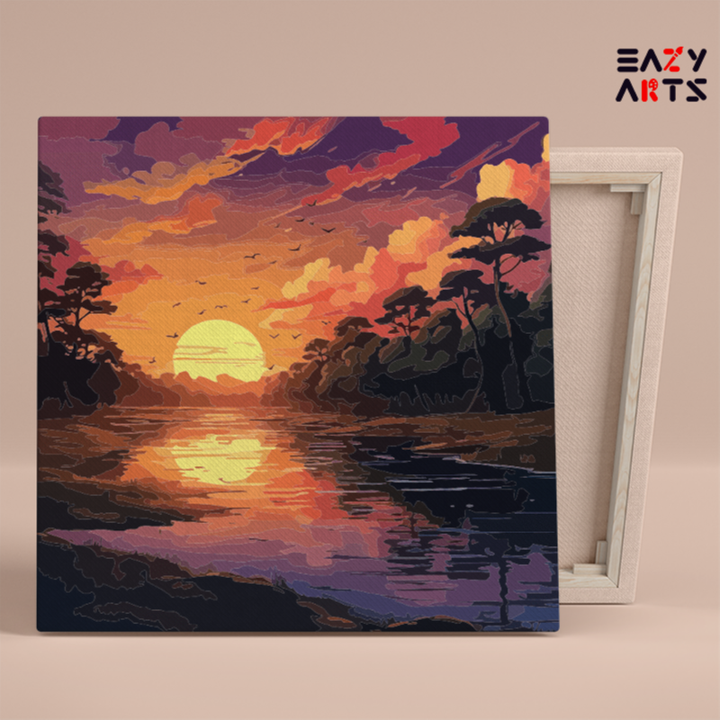 Tranquil Sunset River Paint by Numbers Kit