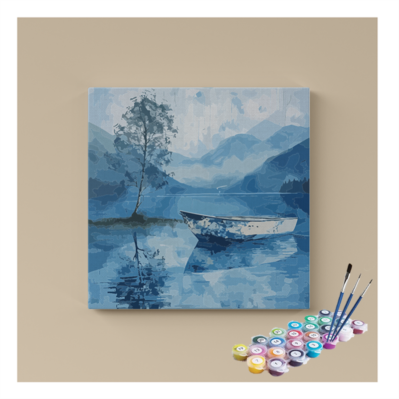Tranquil Lake and Boat Paint by Numbers Kit