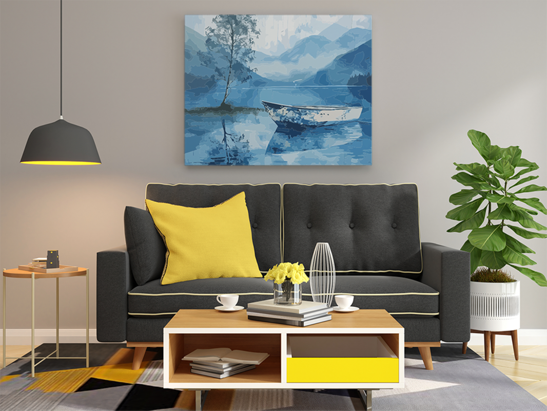 Tranquil Lake and Boat Paint by Numbers Kit