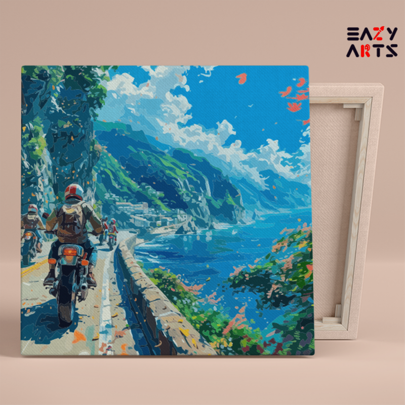 Scenic Motorcycle Adventure Paint by Numbers Kit